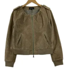 INDIVI インディヴィ 豚革スエードブルゾン size41/ベージュ系