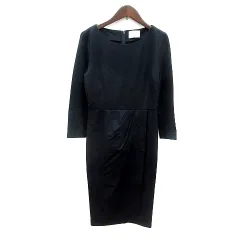 ユナイテッドアローズ UNITED ARROWS ワンピース ひざ丈 長袖 36 S 紺 ネイビー /MN