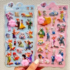 新発売 ズートピア2 肉球 ぷにぷに 立体シール 2枚セット B