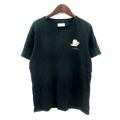 サタデーズニューヨークシティ SATURDAYS NEW YORK CITY カットソー Tシャツ クルーネック プリント 半袖 S 黒 ブラック /MN