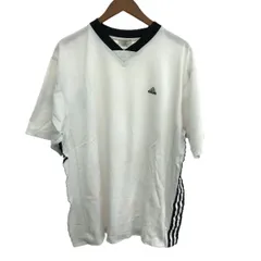adidas アディダス 半袖カットソー サイズ:L 00ｓ/Ｖネック/ロゴ刺繍/サイドライン/Y2K    ブラック/ホワイト メンズ / 240001192372