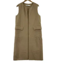 ZARA  ザラ　 ボタンレス ロングベスト sizeEUR XS/ベージュ