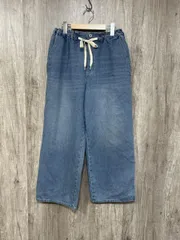 studio CLIP スタジオクリップ 綿100％ ワイドパンツ イージー デニムパンツ sizeM/青 ■■ レディース