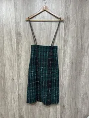 PROPORTION プロポーション ボディドレッシング チェックツイードタイトジャンパースカート タイト スカート 緑×黒 ◆■ レディース