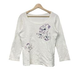 Pallas Palace(パラスパレス) 長袖カットソー サイズ3 L レディース美品  - 白 フラワー(花)