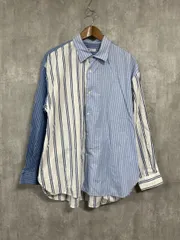 ｔｋ.TAKEO KIKUCHI タケオキクチ ストライプ マルチ 切り替え ネル シャツ sizeF/青 ■◇ メンズ