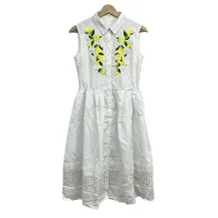 Chesty(チェスティ) ワンピース サイズ1 S レディース美品  - 白×イエロー×グリーン ノースリーブ/ロング/シャツワンピ/刺繍