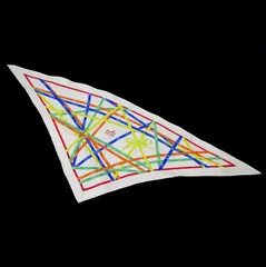 エルメス HERMES 三角スカーフ ポワントゥポワントュ 白マルチ シルク