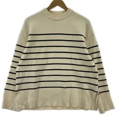 ZARA ザラ ボーダー クルーネックニット sizeEUR M/アイボリー×ネイビー