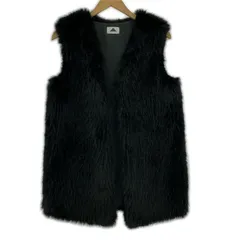 ABITOKYO アビトーキョー ボタンレス フェイクファーベスト sizeF/ブラック