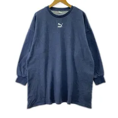 PUMA プーマ クルーネック長袖Ｔシャツ sizeUS M/ネイビー