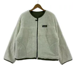 moz モズ リバーシブル ボア 中綿ジャケット sizeL/カーキ/ホワイト