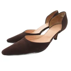 フォクシー ブティック FOXEY BOUTIQUE セパレートパンプス ポインテッドトゥ スエード 34.5 茶 ブラウン /JSのサムネイル