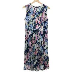 Chesty(チェスティ) ワンピース サイズ1 S レディース美品  - ブルー×ピンク×マルチ クルーネック/ノースリーブ/ロング/花柄/プリーツ