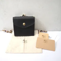 Ft1330491 イルビゾンテ 二つ折り財布 がま口 ブラック メンズ IL BISONTE 中古