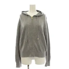 23区 オンワード樫山 25AW ピュアカシミヤ ジップアップ ニット パーカー 長袖 38 グレー KRWOGW0459 /KHのサムネイル