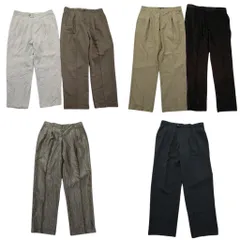古着卸 まとめ売り ノーブランド スラックス パンツ 6枚セット (メンズ 35 /34 ) ベージュ ホワイト 2タック 中古 古着 NE0259