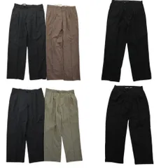 古着卸 まとめ売り ノーブランド スラックス パンツ 6枚セット (メンズ 36 ) 2タック ブラック ベージュ 中古 古着 NE0258
