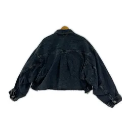 ZARA ザラ クロップド オーバーサイズデニムジャケット sizeEUR M/ネイビー