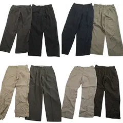 古着卸 まとめ売り ノーブランド スラックス パンツ 8枚セット (メンズ 34 ) センタープレス ベージュ 2タック 中古 古着 NE0281