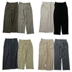 古着卸 まとめ売り ノーブランド スラックス パンツ 8枚セット (メンズ 34 ) グレー 2タック ブラック ベージュ 中古 古着 NE0309