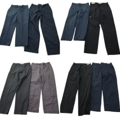 古着卸 まとめ売り ワーク パンツ 8枚セット (メンズ 34 ) カーゴ ブラック ダブルニー センタープレス 中古 古着 NE0322