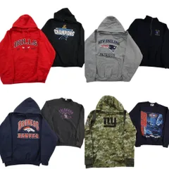 古着卸 まとめ売り プロチーム スウェット 8枚セット (メンズ L ) NFL NBA ブルズ ブロンコス ペイトリオッツ 中古 古着 NE0411