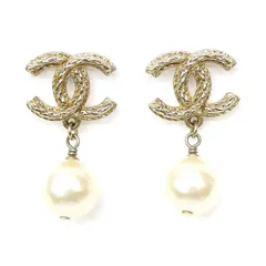 シャネル CHANEL ピアス ココマーク×フェイクパール 10A ゴールド