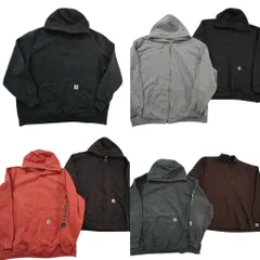 古着卸 カーハート CARHARTT スウェット 7枚セット (メンズ 2XL /3XL /4XL ) ハーフジップ スタンドカラー フルジップ 中古 古着 NE0401