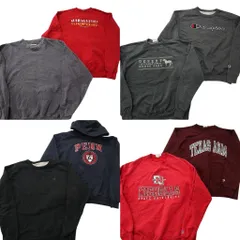 古着卸 まとめ売り チャンピオン Champion スウェット 8枚セット (メンズ L ) カレッジ風 フーディー アーチロゴ 中古 古着 NE0458