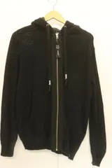 【中古】 DIESEL メンズジップパーカー M 00SV7R-K-LIDY-0IAVH メッシュジップパーカー DIESEL M 黒 ブラック 無地