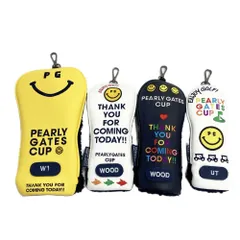 PEARLY GATES パーリーゲイツ  ヘッドカバー 4点セット ニコちゃん  ブラック系 DR×1 FW×2 UT×1 [240101644202] ゴルフウェア ストスト