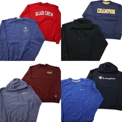 古着卸 まとめ売り チャンピオン Champion スウェット 8枚セット (メンズ Ｌ ) フーディー センターロゴ アーチロゴ 中古 古着 NE0449