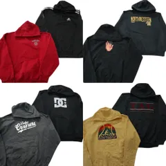 古着卸 まとめ売り カラー パーカー スウェット 8枚セット (メンズ L ) カレッジ風 スリーストライプス ワンポイント 中古 古着 NE0523