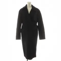 セオリー Theory LUXE NEW DIVIDE WRAP TRENCH チェスターコート ロング丈 ウール カシミヤ混 アウター P 黒 ブラック 2309603 /AN66 ■ECD001