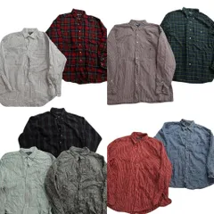 古着卸 まとめ売り ラルフローレン 長袖シャツ 9枚セット (メンズ 2XL ) 90s デニム ストライプ チェック ボタンダウン 中古 古着 NE0573