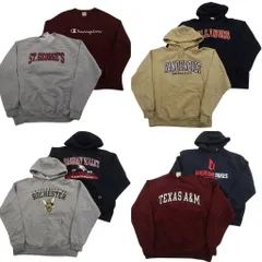 古着卸 まとめ売り チャンピオン Champion スウェット 8枚セット (メンズ L ) アーチロゴ フーディーカレッジ クルーネック 中古 NE0639