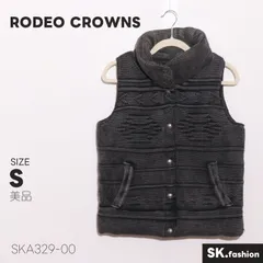 美品 RODEO CROWNS アウター ネイティブ柄 ニット切替 スタンドカラー 中綿ベスト
