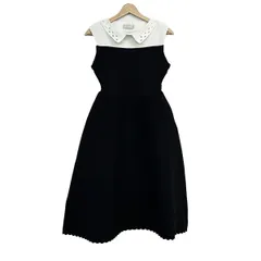 CELFORD(セルフォード) ワンピース サイズ36 S レディース美品  - 黒×白 クルーネック/ノースリーブ/ロング