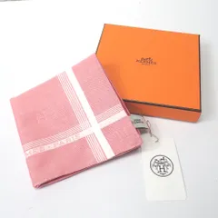 Ft1333421 エルメス ハンカチ H柄 ピンク系 レディース HERMES 未使用