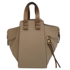 Th1009111 ロエベ ハンモック スモール ハンドバッグ ショルダーバッグ 2Wayバッグ 本革 ベージュ系 LOEWE 超美品・中古