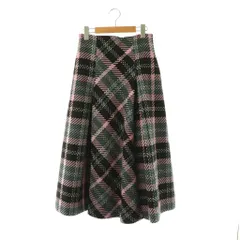 スナイデル SNIDEL 24AW ロービングチェックロングスカート フレア 1 ブラック ピンク /HK ■OS