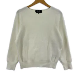 COUP DE CHANCE クード・シャンス Vネック リブニットセーター size34/オフホワイト