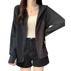 【新品】 ラッシュガード レディース パーカー 接触冷感 UVカット 水着 体型カバー ラッシュパーカー 長袖 涼しい UPF50+360度紫外線対策 大きいサイズ 通気性 吸汗速乾 フード付き 夏 薄手 可愛い おしゃれ (JP, アルファベット, 3XL,