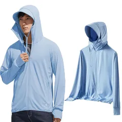 【新品】 [KANGNAN] UVカット パーカー ラッシュガード メンズ UPF50＋ 薄手 長袖 夏服 日焼け対策 水着 オーバーウェア 接触冷感 吸水 速乾 シンプル（M） 1