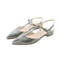 ダイアナ DIANA パンプス ストラップ ポインテッドトゥ ロゴ 21.5cm シルバー色 ■GY18 /MQ