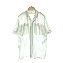 ステラマッカートニー STELLA McCARTNEY ストライプ オープンカラーシャツ 半袖 40 オフホワイト ライトブルー 496844 /DF ■OSのサムネイル