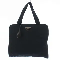 プラダ PRADA トートバッグ ハンドバッグ ナイロン 三角プレート 緑 グリーン カーキ /KH ■OH