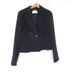 美品 Courreges クレージュ シングル 1B ギャザー テーラードジャケット サイズ38 ブラック レディース 古着 中古 USED