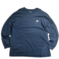Carhartt カーハート ポケット 長袖Tシャツ ネイビー XL LOOSE FIT